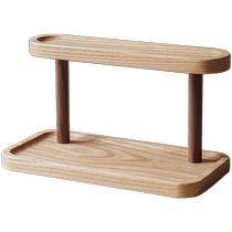 Juhan solid wood double-layer storage rack sundry storage rack succulent display flower rack desktop dressing table dessert ornament rack