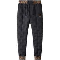 Light luxury 2023 new winter down pants mens slim outer wear outdoor warm thickened casual mens sports pants trendy