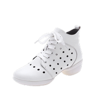 Summer 2024 New Dance Shoes Womens Genuine Leather Dance Shoes Soft Sole Summer White Square Ballroom Dance Womens Shoes