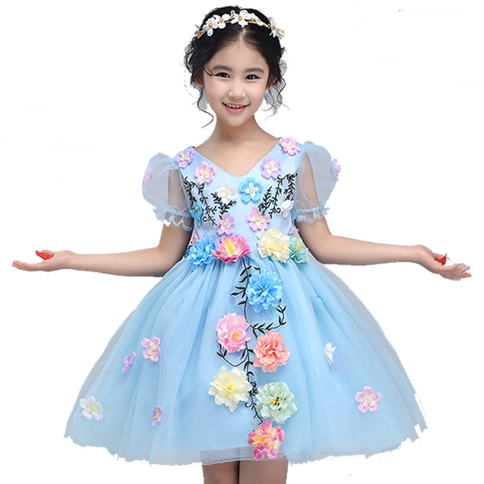 Kinderkleid Sommer Laufsteg Performance Blumenfeentanz