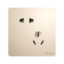224 Delixi switch socket panel porous 86-type golden concealed wall one-open five-hole household electrical switch