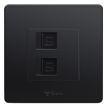 Bull socket flagship switch socket dual computer socket network panel dual port network cable socket panel G07 black