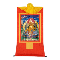 Tibetan Village thangka hanging painting Huang Wealth God 120cm long Tibetan gold-plated and hot stamping living room tabletop five-way God of Wealth decorative painting