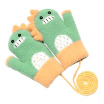 Childrens gloves winter infants and toddlers mittens plus velvet lanyard cute boys and girls primary school students keep warm in winter
