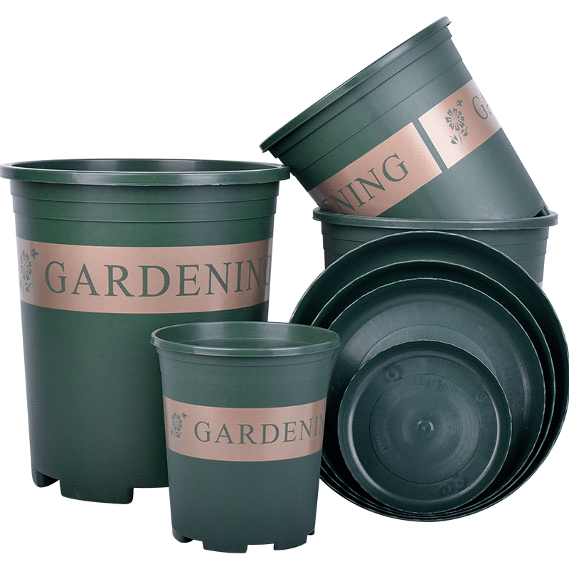 特大号7加仑加厚塑料花盆带底托适用于月季果树落地盆栽简约风格花盆