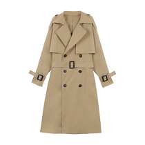 Pregnant womens early autumn coats fashionable high-end belly-covering windbreakers 2024 spring and autumn new outer wear large size tops for women