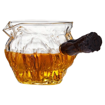 侧把玻璃公道杯加厚耐热高档单个茶海茶漏过滤泡茶分茶器功夫茶具