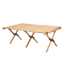 Three Peaks Table Solid Wood Egg Roll Table Delicately Camping Wild Camping Picnic Equipped Outdoor Supplies Folding Portable Beech Wood Table