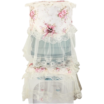 Pastoral fabric water dispenser cover two-piece set household lace pure bucket cover Korean style water dispenser dust cover