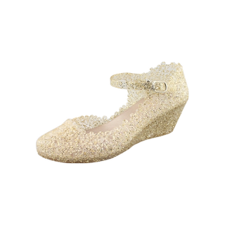 凉鞋女2025年新款夏季水晶坡跟沙滩鞋厚底外穿镂空果冻雨鞋洞洞鞋