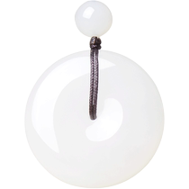 Phoenix Hetian Jade Mutton Fat White Jade Peace Buckle Pendant for Men and Women Xinjiang Jade Necklace Mother Jade Pendant with Certificate