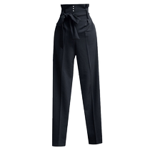 MLX7515 new national standard dance mens two wear Morden practice pants with high waist and loose ruffle Latin dance mens pants