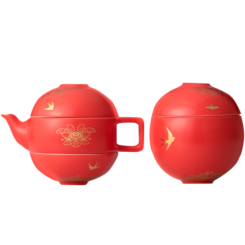 【新品】中国国家博物館　寄付返礼品　海晏河清　中国茶器セット 中国国家博物馆海晏河清灯笼茶具礼盒套装茶壶茶罐功夫生日礼物