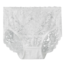 Banana white underwear womens 100% cotton crotch mid-high waist summer thin style seamless Japanese large size lace boxer briefs