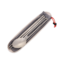 keith pure titanium portable outdoor travel tableware supplies for students and office workers titanium chopsticks three-piece set spoon