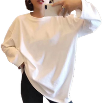 Internet celebrity white bottoming shirt for women autumn and winter pregnant womens loose long-sleeved T-shirt velvet mid-length thickened and versatile