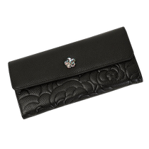 Camellia genuine leather long hand wallet for women 2024 new soft cowhide large capacity wallet for mobile phone clutch