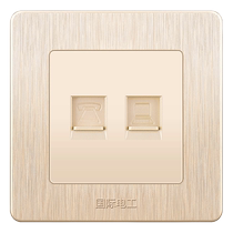 TEP86 wall switch socket panel champagne gold concealed two-position information socket computer telephone
