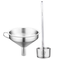 Kitchen funnel household 316 stainless steel oiled wine spoon with long handle for loading scooping hanging filter wine refreshing device