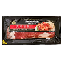 Smiths original cut bacon breakfast home American baked ingredients barbecue hand cakes side dishes keto pure meat slices
