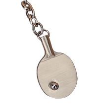 Kestin personally selected white copper keychain three-dimensional table tennis racket pendant exquisite hand-polished table tennis gift