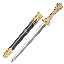 Longquan Guyue Jianpu Bodhi Sword handmade sword pattern steel sword short Han sword self-defense collection one-piece unedged sword