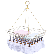 Sixi clothes drying basket stainless steel sock drying rack multi-clip clothes drying basket flat-laying underwear drying rack double layer drying rack non-slip and traceless