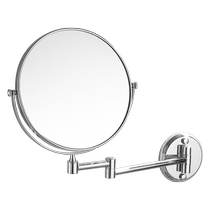Bathroom makeup mirror wall hanging folding hotel bathroom punch-free telescopic mirror stretchable mobile magnification wall hanging