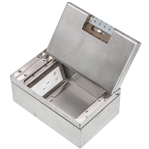 Ground socket inlaid stainless steel bottom box with outlet hole double five-hole power supply waterproof hidden network electric ground plug