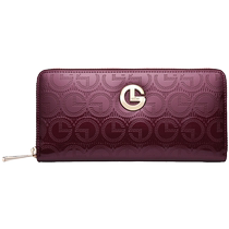 Goldlion – sac à main en cuir véritable pour femmes nouveau portefeuille Long à fermeture éclair à la mode en cuir verni brillant pochette pour mère cadeau