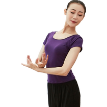 Dance Love Spring and Summer Dance Clothing Tops Womens Short Sleeves Slimming Aerobics Basic Training Teacher Dance Clothing