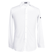Latin dance performance clothing high-end white slim mens dance tops ballroom dance shirts Latin professional competition clothing