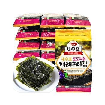 Korean Imported Dongdo Shrimp Brand Grape Seed Oil Roasted Seaweed Instant Rice Wrap Crispy Roasted Seaweed Children's Snack 18 Packs