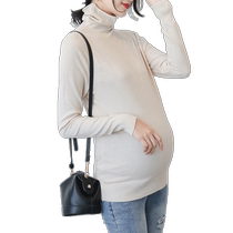 Maternity base layer autumn and winter knitted inner turtleneck sweater autumn slim short spring and autumn long-sleeved autumn top for women
