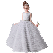 Diditao childrens dress princess dress girl piano performance dress catwalk tutu skirt flower girl birthday party cake dress