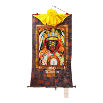 Tibetan village Zakilam Thangka Nepalese cotton Chinese style home female God of Wealth pendant hanging painting living room entrance mural