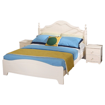 Quanyou Home Ivory Whiteboard Bed Korean Style Pastoral Single Double Bed Youth Furniture 121106