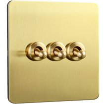 American modern simple light luxury style brass lever retro switch panel type 86 hotel and B&B metallic socket