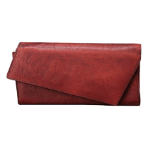 Fatis New Retro Simple Clutch Handmade Vertical Long Genuine Leather Bag First Layer Cowhide Personalized Wallet for Women