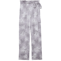 SNIDEL HOME spring and summer glossy satin printed lace-up home wide-leg pants SHFP211023