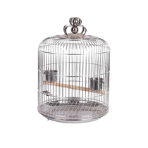 Stainless steel bird cage round large small size tiger leather Xuan phoenix Eight-brother Painted Brood Special Bird Cage Metal Flock Bird Cage