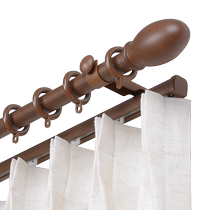 Farrell Roman pole solid wood decorative head thickened aluminum alloy curtain rod Miyou bracket single and double rod curtain track
