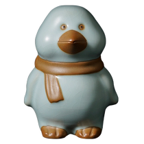 Ru kiln tea pet ornaments can be opened to grow tea and play with tea ceremony accessories Jingdezhen handmade Ru porcelain ice cracked ceramic original mineral glaze