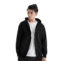 Zipper sweatshirt custom printed embroidery logo spring and autumn hooded cardigan plus velvet team building work clothes jacket