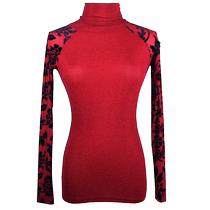 Danbaoluo modern dance bottoming shirt practice clothes womens tops Latin dance spring and autumn ballroom dance high collar ballroom dance clothing