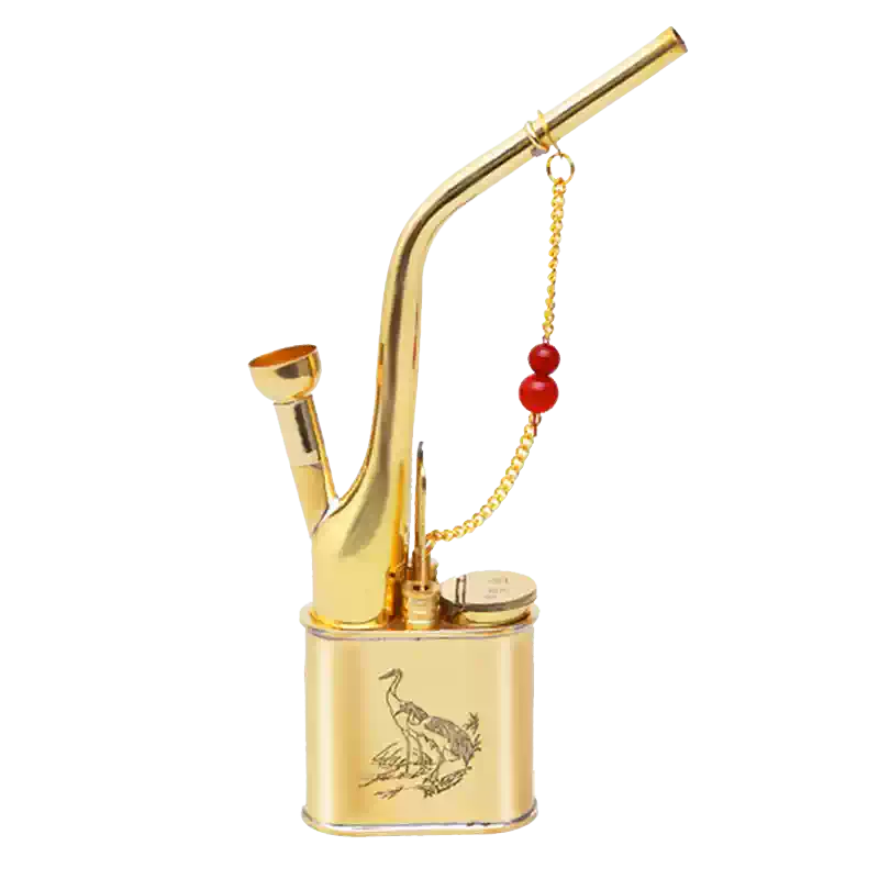 黄铜水烟壶全套老式过滤水烟斗长款礼盒装水烟筒宾查浩爵水烟具纯铜复古烟斗