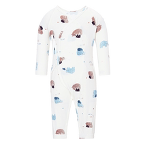 Aimu infant thermal underwear baby sleeps peacefully in autumn and winter long-sleeved one-piece rompers with lanyards) milk leather clothing