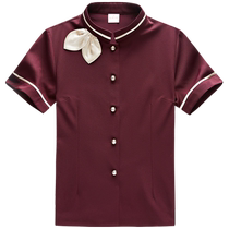 Hotel waiter work clothes short-sleeved womens seafood restaurant catering hotel hot pot restaurant Chinese restaurant work clothes summer