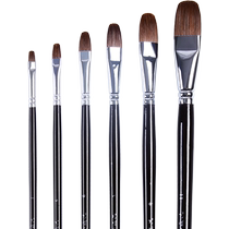 Liupintang Water Chalk Set Art Special Watercolor Oil Paint Brush Pigment Pen Acrylic Painting Student Art Special Set Round Edge Wolf Hair Painting Row Pen Oil Painting Brush Set Adult