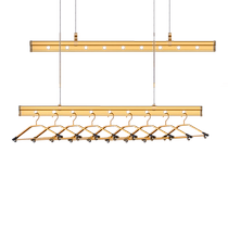 Aishangju hand-operated lift clothes drying rack balcony manual clothes drying rack cool clothes rack household double pole clothes drying rod package installation